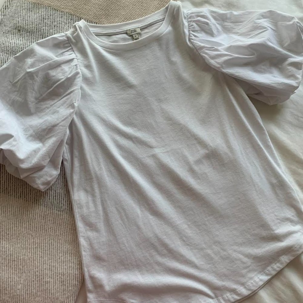 River Island Bubble Sleeve T-Shirt - Picture 3 of 5